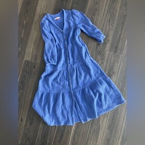 Marine Layer Long Sleeve Blue Willow Dress